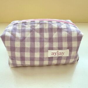 Terry Cloth Gingham Pouch
